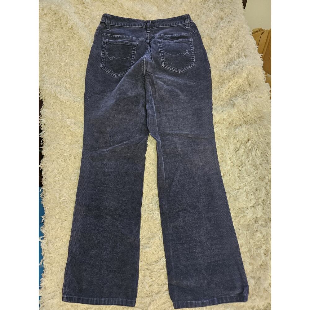 Corduroy Pants Womens 6P Blue Bootcut Flare Cords Mid Rise Distressed Grunge Fit - Picture 8 of 9